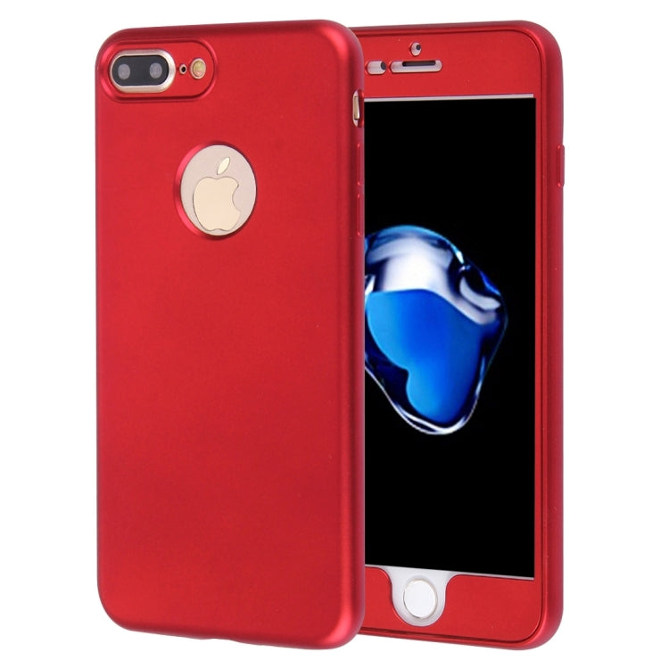 For iPhone 8 Plus & 7 Plus   360 Degrees Full Protection Soft TPU Back Cover + PC Front Combination Case