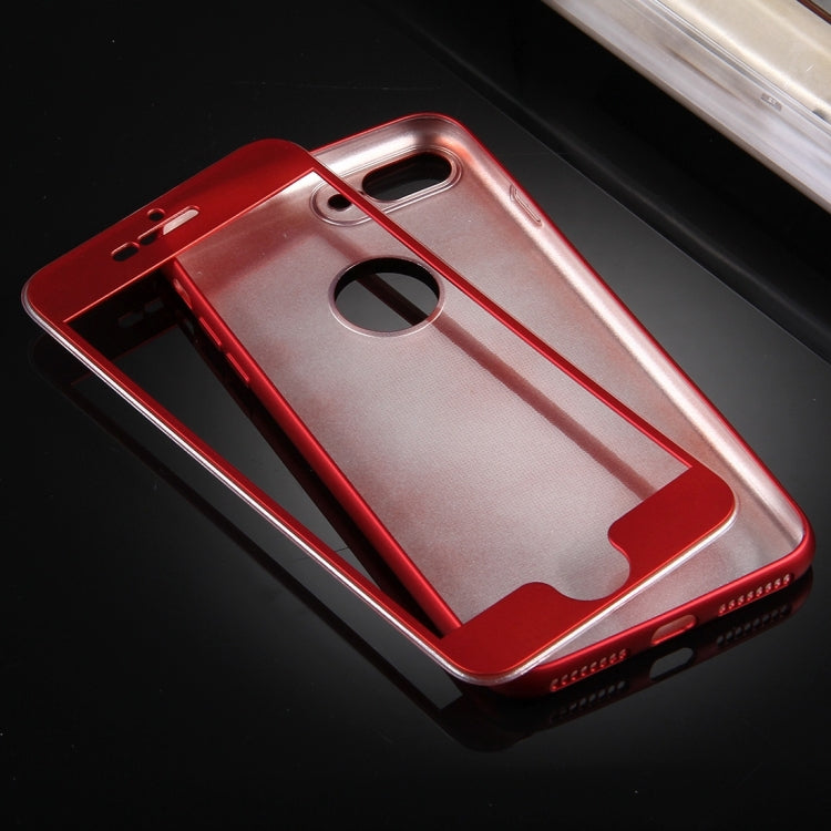 For iPhone 8 Plus & 7 Plus   360 Degrees Full Protection Soft TPU Back Cover + PC Front Combination Case