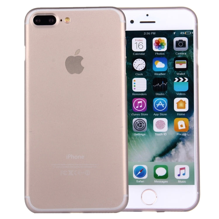 For iPhone 8 Plus & 7 Plus   Frosted Transparent Protective Back Cover Case