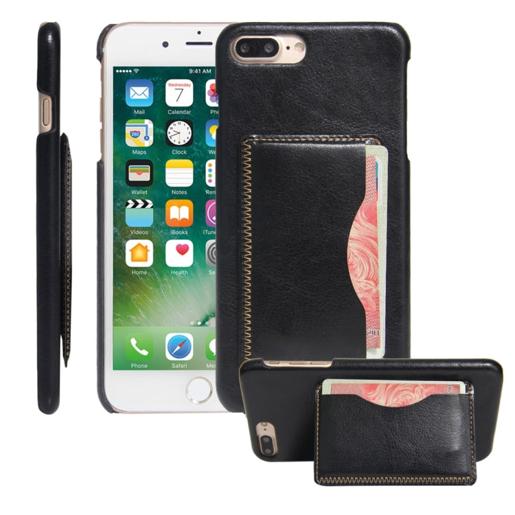 For iPhone 8 Plus & 7 Plus   Leather Case Back Shell Cover with Holder & Card Slot & Wallet