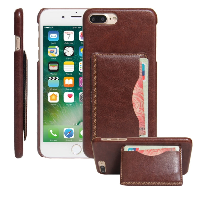 For iPhone 8 Plus & 7 Plus   Leather Case Back Shell Cover with Holder & Card Slot & Wallet