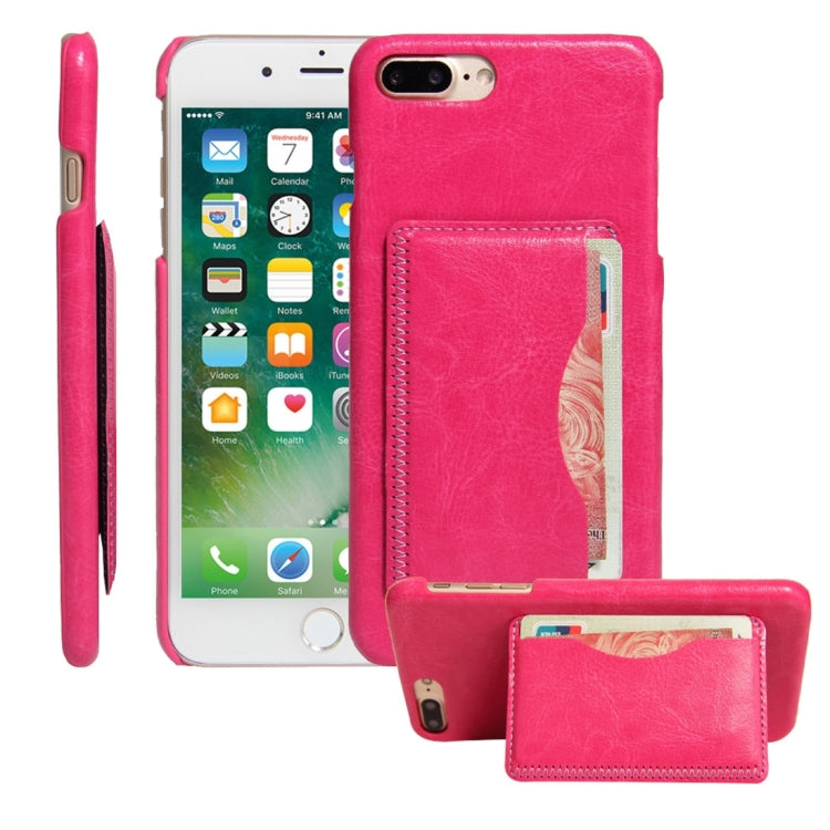 For iPhone 8 Plus & 7 Plus   Leather Case Back Shell Cover with Holder & Card Slot & Wallet