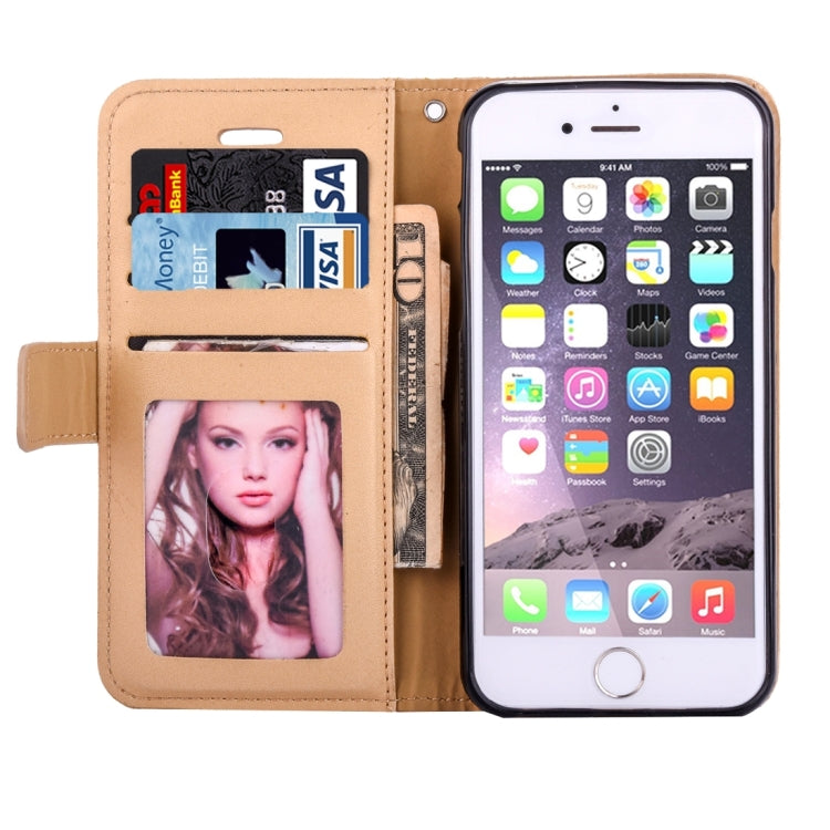 For iPhone 8 Plus & 7 Plus   Pressed Flower Butterfly Carriage Pattern Diamond Encrusted Horizontal Flip Leather Case with Holder & Card Slots & Wallet & Photo Frame & Lanyard