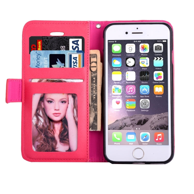 For iPhone 8 Plus & 7 Plus   Pressed Flower Butterfly Carriage Pattern Diamond Encrusted Horizontal Flip Leather Case with Holder & Card Slots & Wallet & Photo Frame & Lanyard
