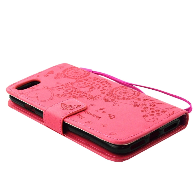 For iPhone 8 Plus & 7 Plus   Pressed Flower Butterfly Carriage Pattern Diamond Encrusted Horizontal Flip Leather Case with Holder & Card Slots & Wallet & Photo Frame & Lanyard