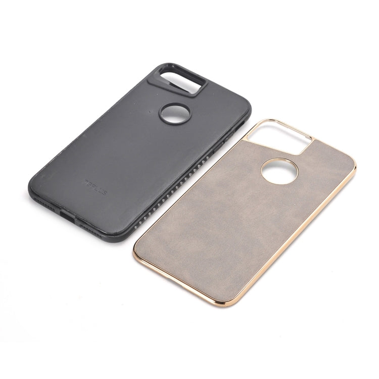 For iPhone 8 Plus & 7 Plus   Crazy Horse Texture Electroplating Back Cover