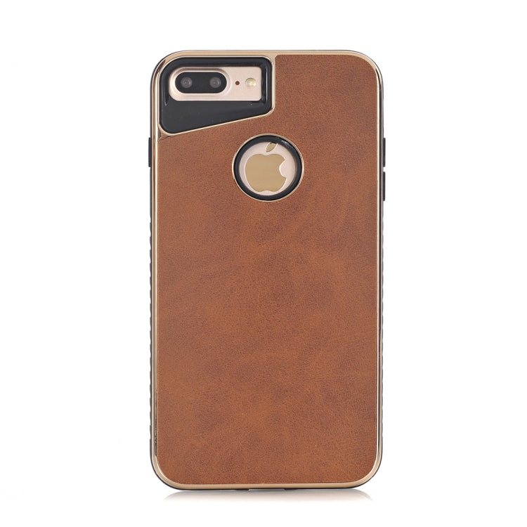 For iPhone 8 Plus & 7 Plus   Crazy Horse Texture Electroplating Back Cover