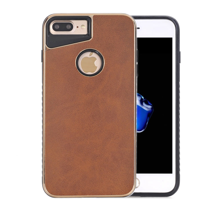 For iPhone 8 Plus & 7 Plus   Crazy Horse Texture Electroplating Back Cover