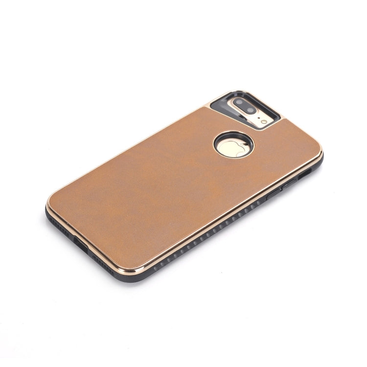 For iPhone 8 Plus & 7 Plus   Crazy Horse Texture Electroplating Back Cover