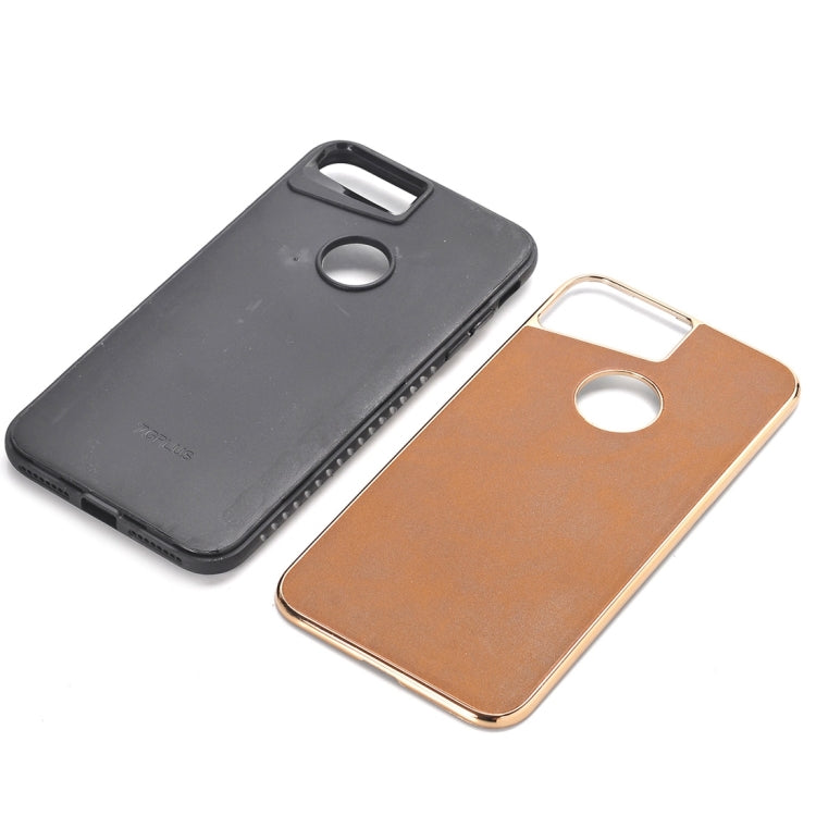 For iPhone 8 Plus & 7 Plus   Crazy Horse Texture Electroplating Back Cover