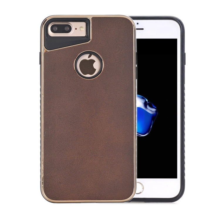 For iPhone 8 Plus & 7 Plus   Crazy Horse Texture Electroplating Back Cover