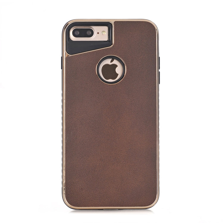 For iPhone 8 Plus & 7 Plus   Crazy Horse Texture Electroplating Back Cover