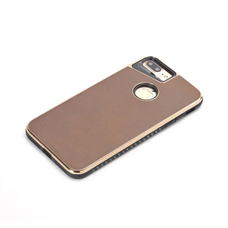 For iPhone 8 Plus & 7 Plus   Crazy Horse Texture Electroplating Back Cover