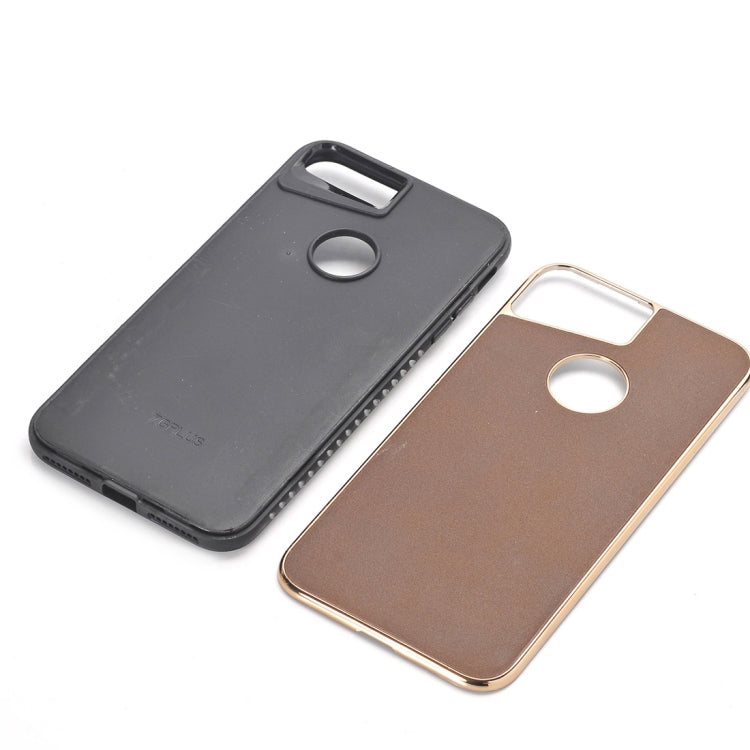 For iPhone 8 Plus & 7 Plus   Crazy Horse Texture Electroplating Back Cover