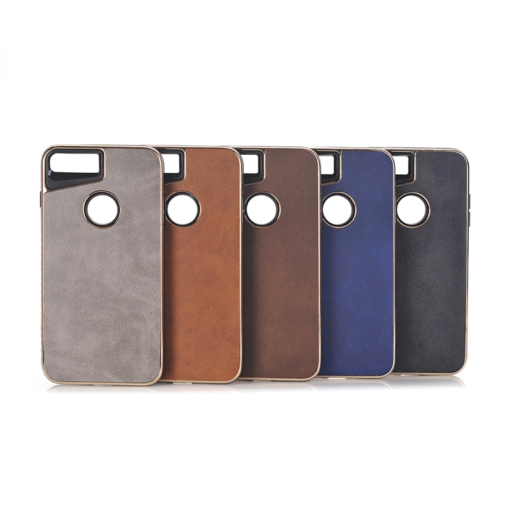For iPhone 8 Plus & 7 Plus   Crazy Horse Texture Electroplating Back Cover