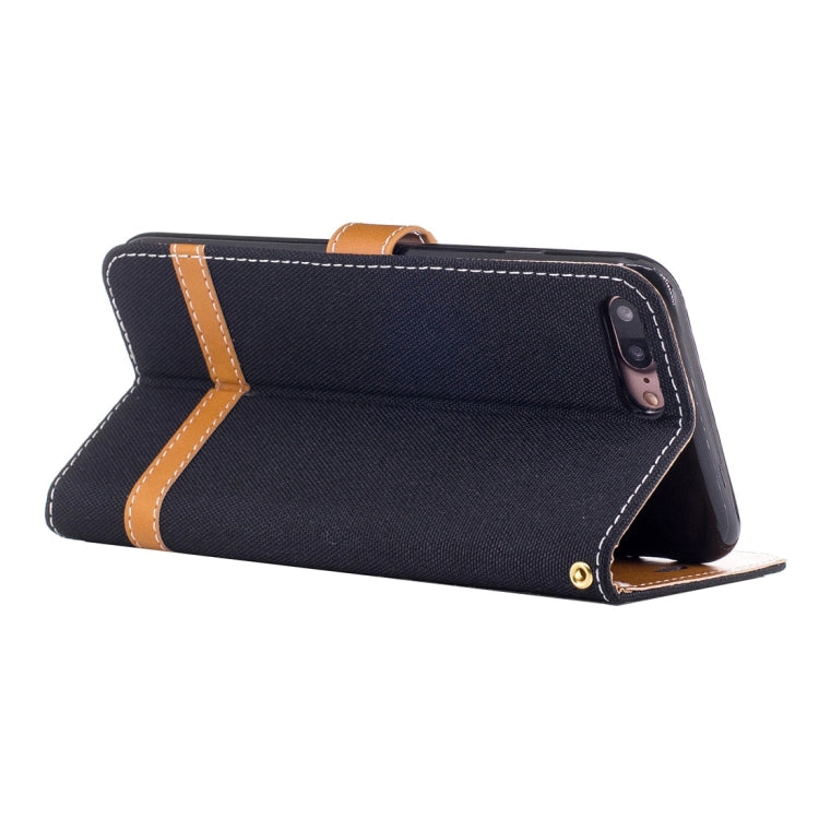 For iPhone 8 Plus & 7 Plus   Denim Texture Leather Case with Holder & Card Slots & Wallet & Lanyard