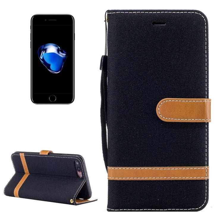 For iPhone 8 Plus & 7 Plus   Denim Texture Leather Case with Holder & Card Slots & Wallet & Lanyard