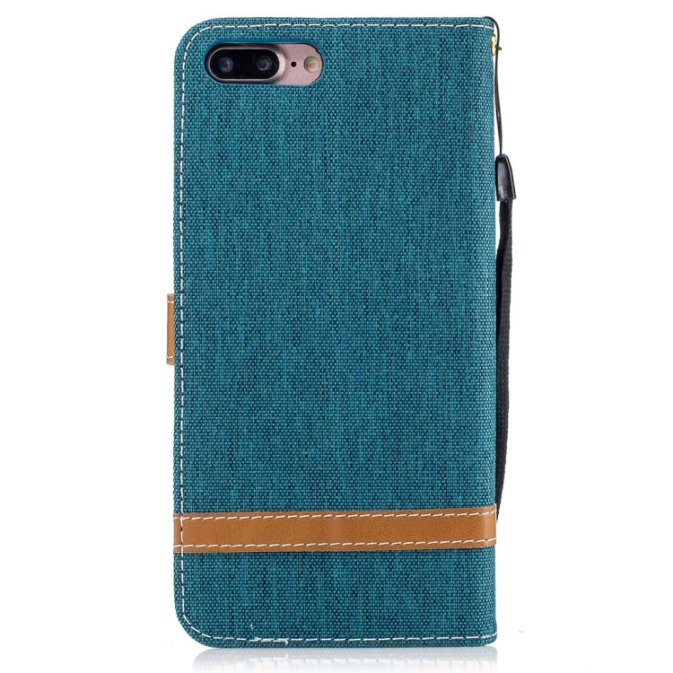 For iPhone 8 Plus & 7 Plus   Denim Texture Leather Case with Holder & Card Slots & Wallet & Lanyard