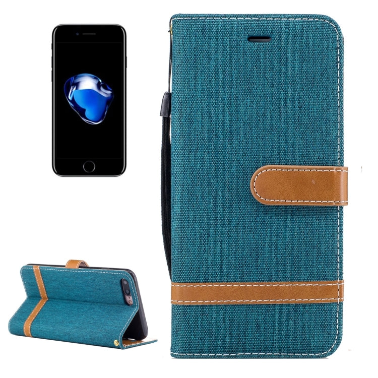 For iPhone 8 Plus & 7 Plus   Denim Texture Leather Case with Holder & Card Slots & Wallet & Lanyard