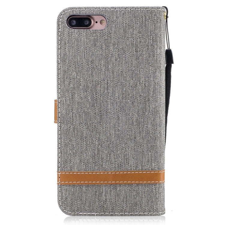 For iPhone 8 Plus & 7 Plus   Denim Texture Leather Case with Holder & Card Slots & Wallet & Lanyard