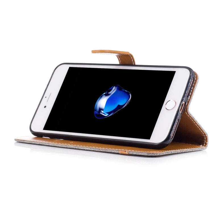 For iPhone 8 Plus & 7 Plus   Denim Texture Leather Case with Holder & Card Slots & Wallet & Lanyard