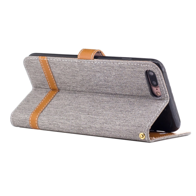 For iPhone 8 Plus & 7 Plus   Denim Texture Leather Case with Holder & Card Slots & Wallet & Lanyard