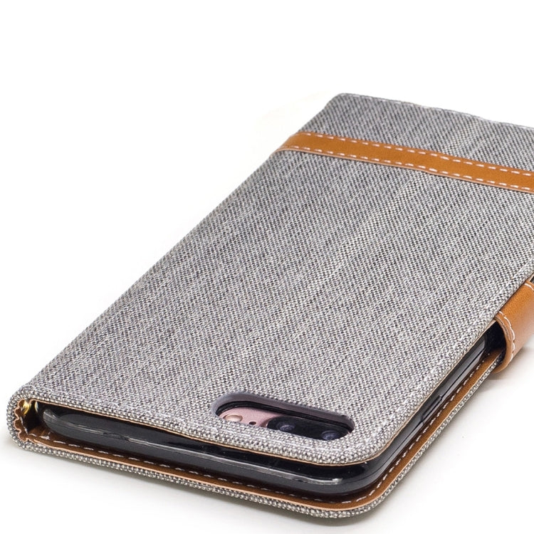 For iPhone 8 Plus & 7 Plus   Denim Texture Leather Case with Holder & Card Slots & Wallet & Lanyard