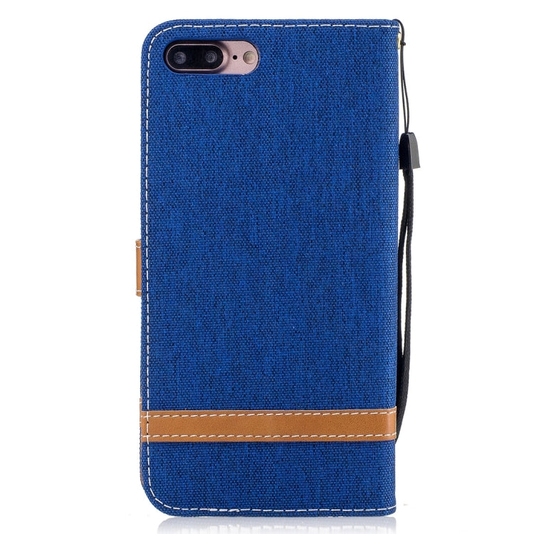 For iPhone 8 Plus & 7 Plus   Denim Texture Leather Case with Holder & Card Slots & Wallet & Lanyard