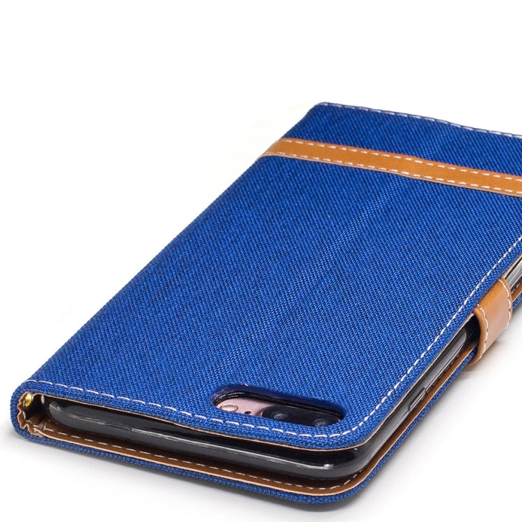 For iPhone 8 Plus & 7 Plus   Denim Texture Leather Case with Holder & Card Slots & Wallet & Lanyard