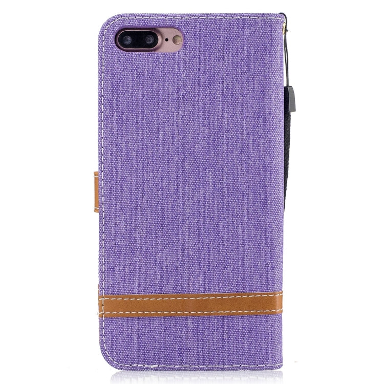 For iPhone 8 Plus & 7 Plus   Denim Texture Leather Case with Holder & Card Slots & Wallet & Lanyard