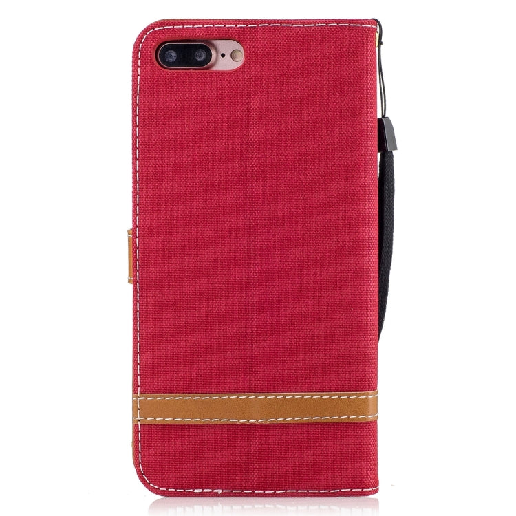 For iPhone 8 Plus & 7 Plus   Denim Texture Leather Case with Holder & Card Slots & Wallet & Lanyard