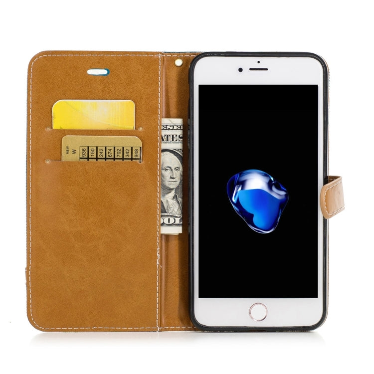 For iPhone 8 Plus & 7 Plus   Denim Texture Leather Case with Holder & Card Slots & Wallet & Lanyard