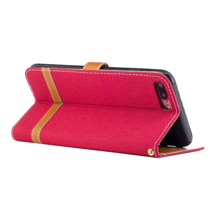 For iPhone 8 Plus & 7 Plus   Denim Texture Leather Case with Holder & Card Slots & Wallet & Lanyard
