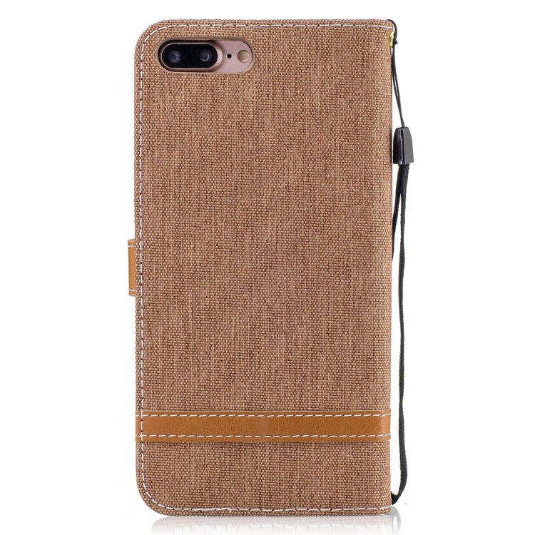 For iPhone 8 Plus & 7 Plus   Denim Texture Leather Case with Holder & Card Slots & Wallet & Lanyard