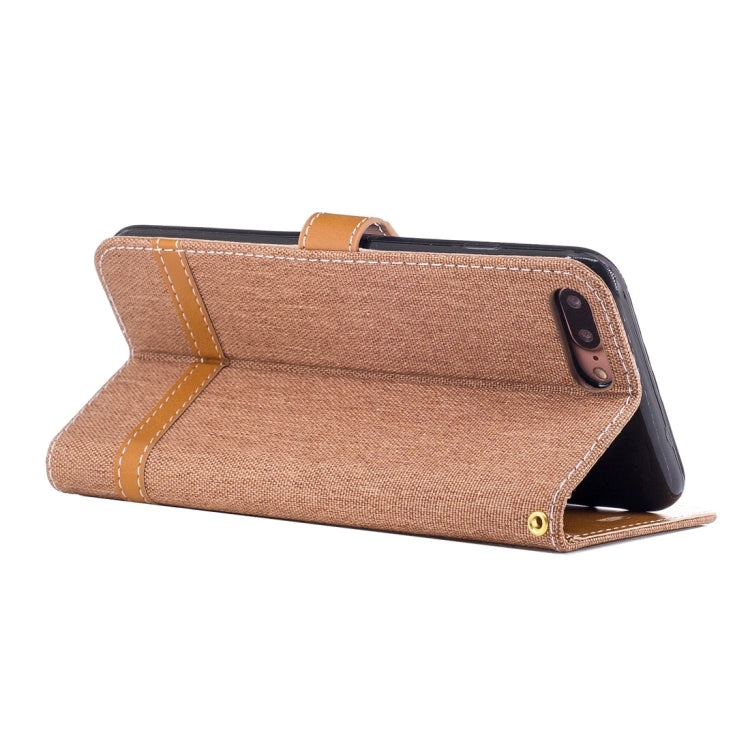 For iPhone 8 Plus & 7 Plus   Denim Texture Leather Case with Holder & Card Slots & Wallet & Lanyard