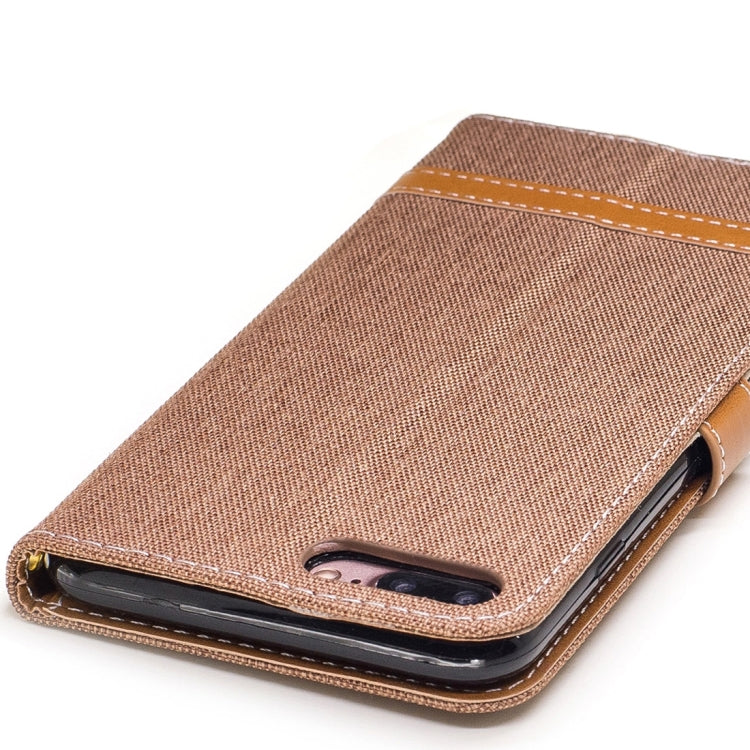 For iPhone 8 Plus & 7 Plus   Denim Texture Leather Case with Holder & Card Slots & Wallet & Lanyard