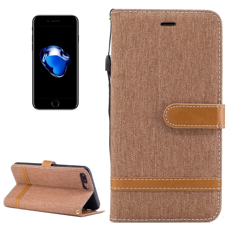 For iPhone 8 Plus & 7 Plus   Denim Texture Leather Case with Holder & Card Slots & Wallet & Lanyard