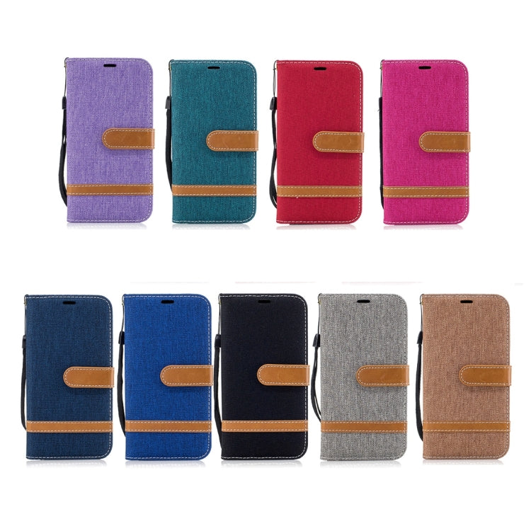 For iPhone 8 Plus & 7 Plus   Denim Texture Leather Case with Holder & Card Slots & Wallet & Lanyard