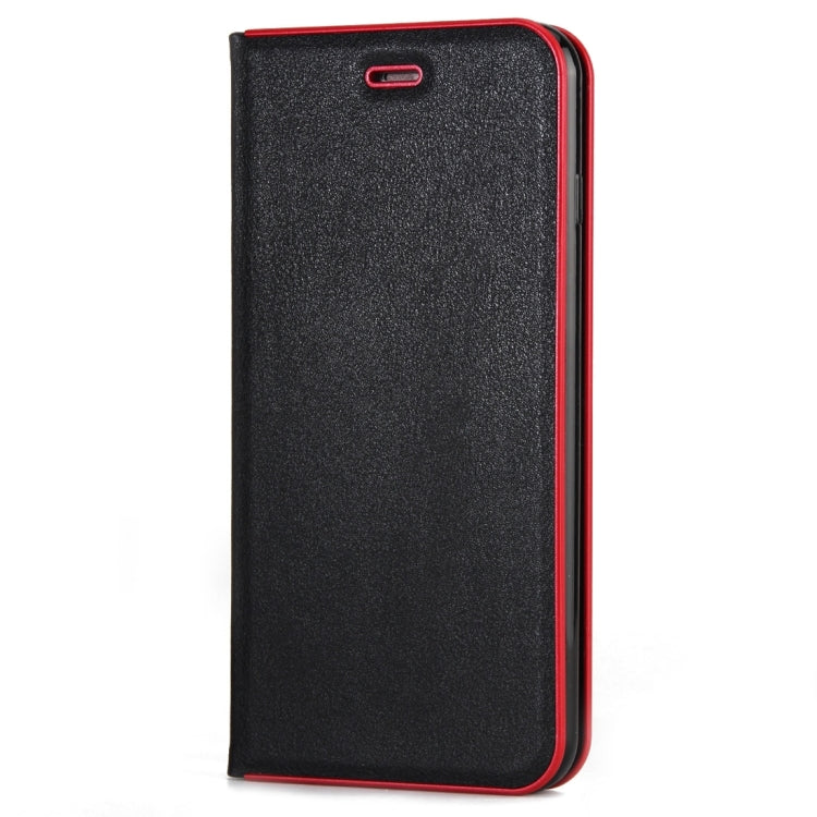 For iPhone 8 Plus & 7 Plus   Cowhide Texture PC Bumper Frame Strong Magnetic Adsorption Horizontal Flip Leather Case with Card Slots & Holder