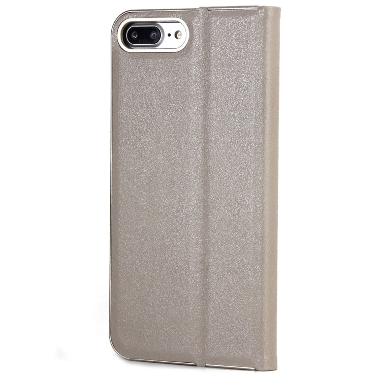 For iPhone 8 Plus & 7 Plus   Cowhide Texture PC Bumper Frame Strong Magnetic Adsorption Horizontal Flip Leather Case with Card Slots & Holder