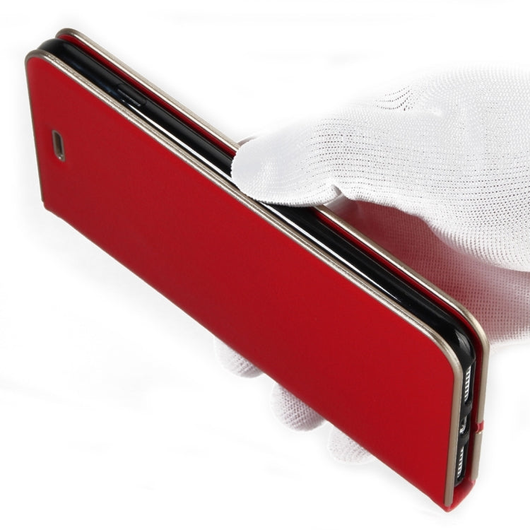 For iPhone 8 Plus & 7 Plus   Cowhide Texture PC Bumper Frame Strong Magnetic Adsorption Horizontal Flip Leather Case with Card Slots & Holder