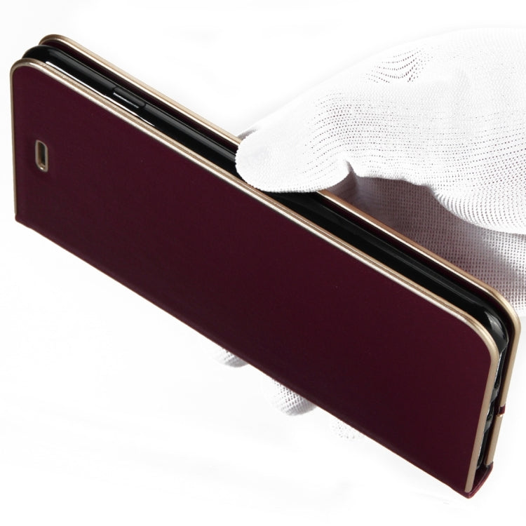 For iPhone 8 Plus & 7 Plus   Cowhide Texture PC Bumper Frame Strong Magnetic Adsorption Horizontal Flip Leather Case with Card Slots & Holder