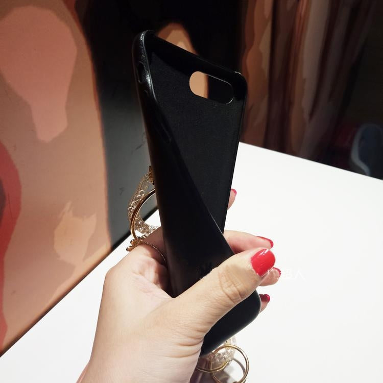 For iPhone 8 Plus & 7 Plus   Leather Soft Protective Back Cover Case with Crystal Rope Ring Style Tassels Pendant