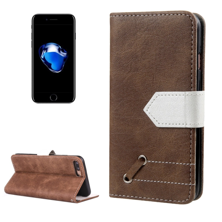 For iPhone 8 Plus & 7 Plus   Retro Crazy Horse Texture Contrast Color Horizontal Flip Leather Case with Holder & Card Slots & Wallet & Photo Frame & Lanyard