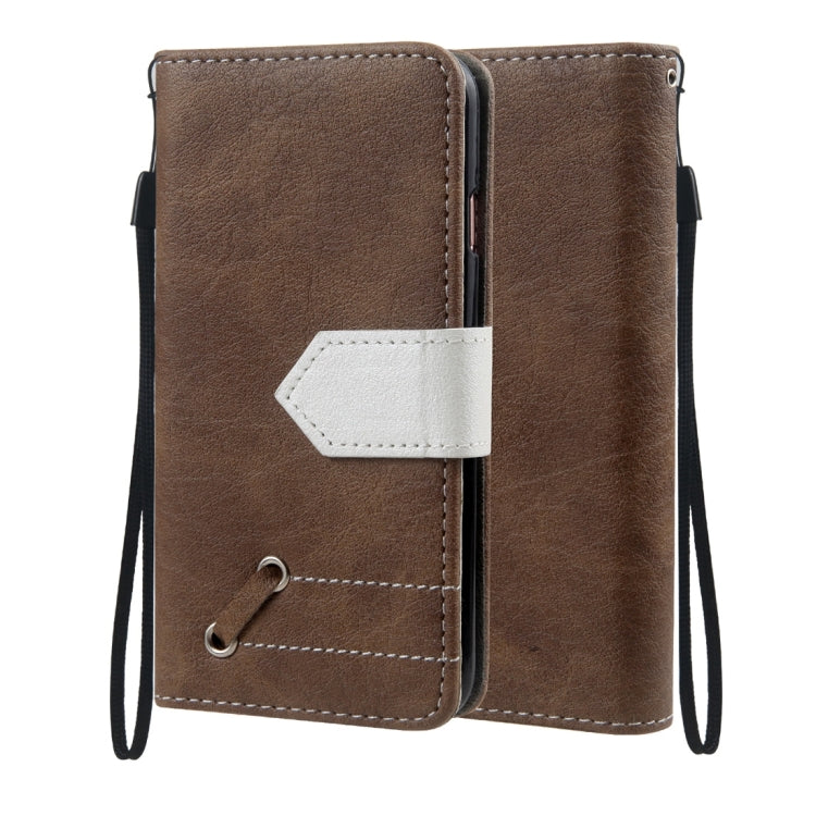 For iPhone 8 Plus & 7 Plus   Retro Crazy Horse Texture Contrast Color Horizontal Flip Leather Case with Holder & Card Slots & Wallet & Photo Frame & Lanyard
