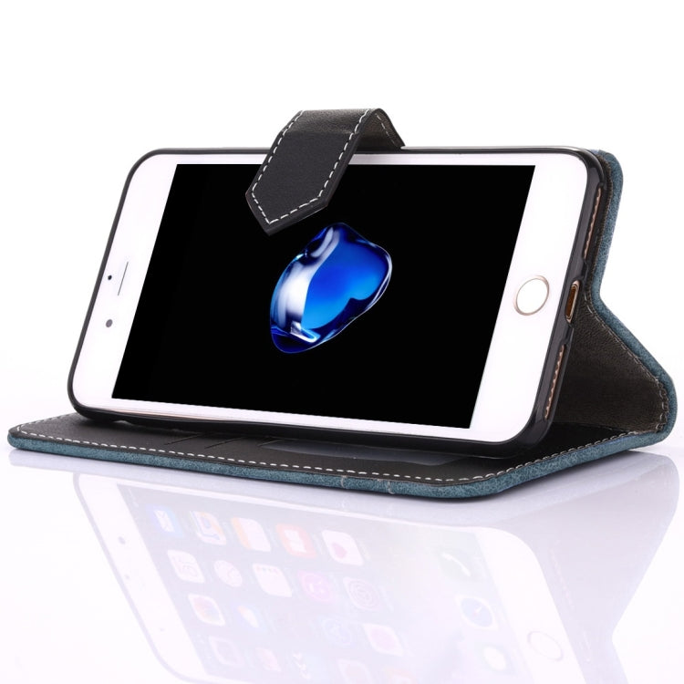 For iPhone 8 Plus & 7 Plus   Retro Crazy Horse Texture Contrast Color Horizontal Flip Leather Case with Holder & Card Slots & Wallet & Photo Frame & Lanyard