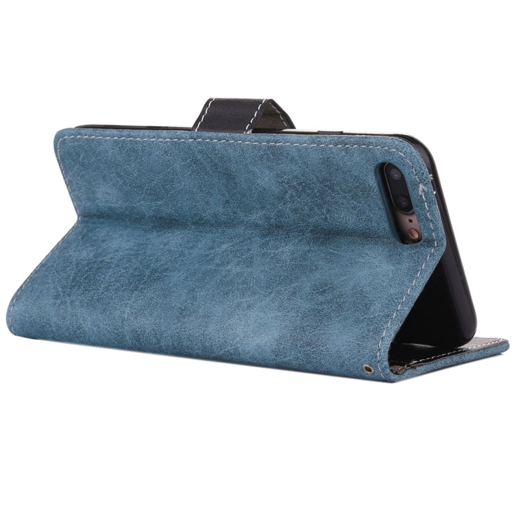For iPhone 8 Plus & 7 Plus   Retro Crazy Horse Texture Contrast Color Horizontal Flip Leather Case with Holder & Card Slots & Wallet & Photo Frame & Lanyard