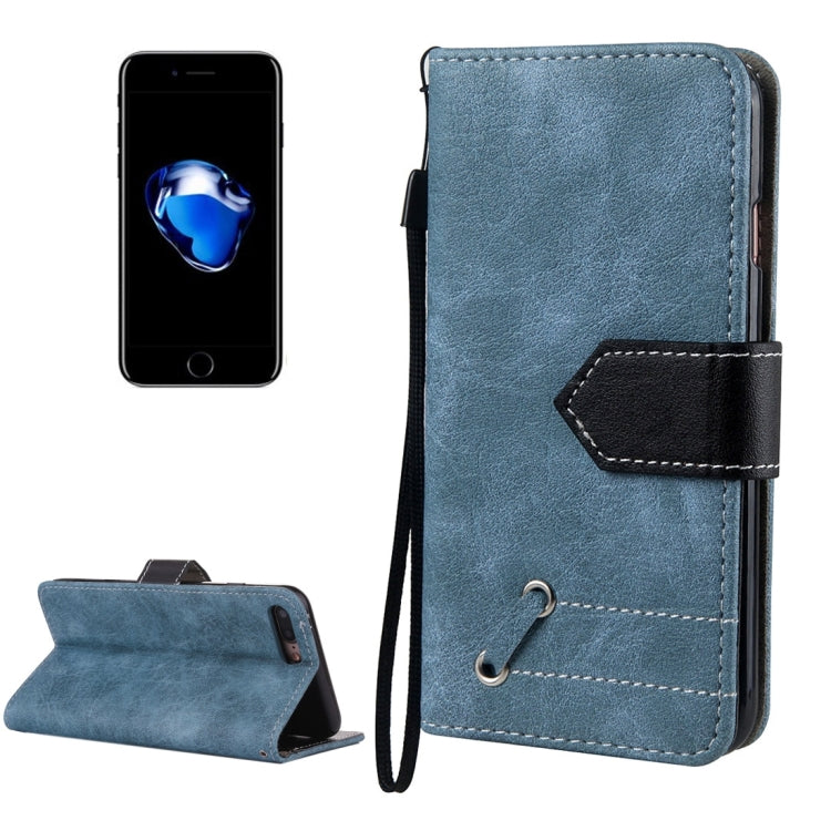 For iPhone 8 Plus & 7 Plus   Retro Crazy Horse Texture Contrast Color Horizontal Flip Leather Case with Holder & Card Slots & Wallet & Photo Frame & Lanyard