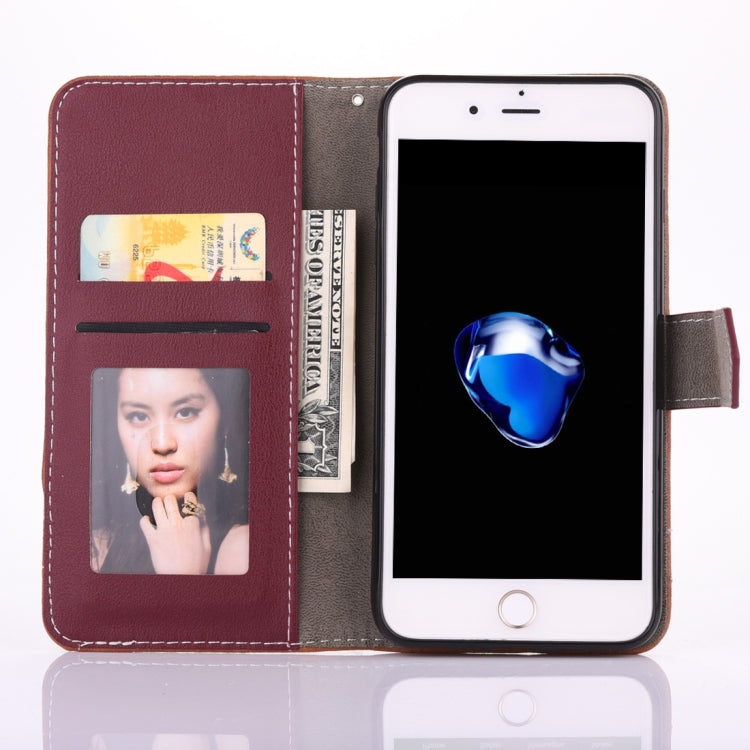 For iPhone 8 Plus & 7 Plus   Retro Crazy Horse Texture Contrast Color Horizontal Flip Leather Case with Holder & Card Slots & Wallet & Photo Frame & Lanyard