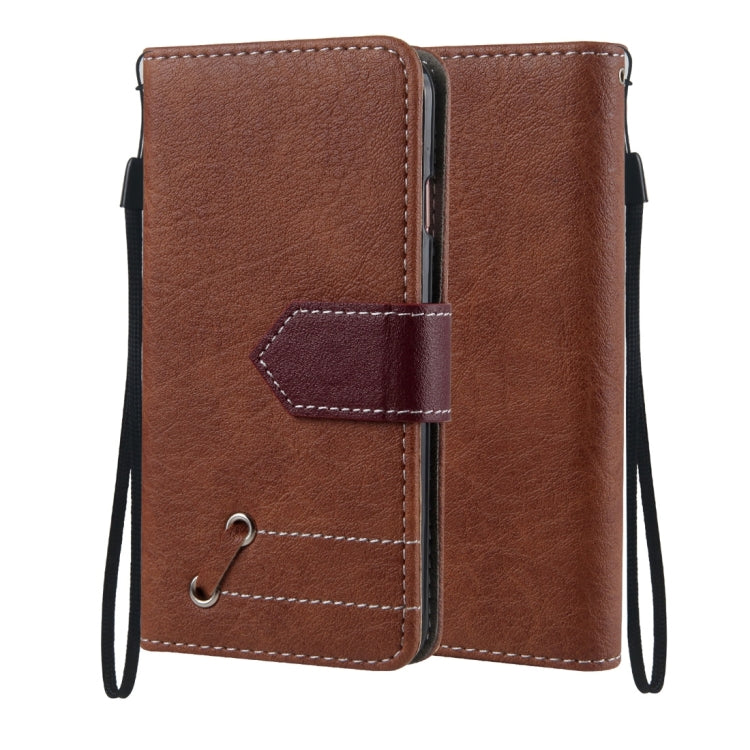 For iPhone 8 Plus & 7 Plus   Retro Crazy Horse Texture Contrast Color Horizontal Flip Leather Case with Holder & Card Slots & Wallet & Photo Frame & Lanyard
